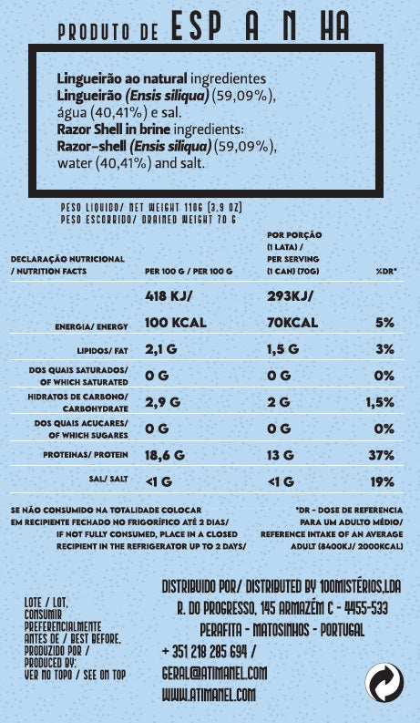 Lingueirão ao Natural