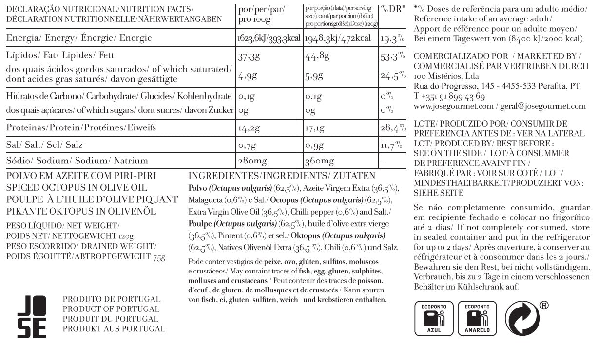 Polvo em Azeite e Piri-Piri