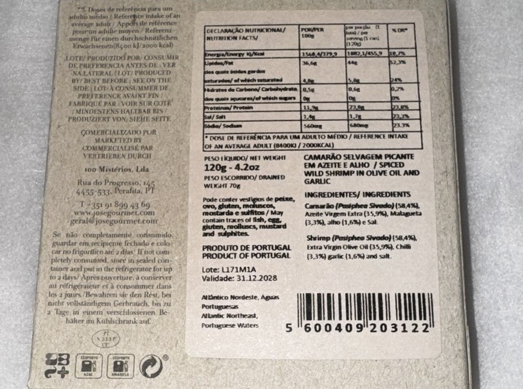 Camarão Selvagem com Alho em Azeite Picante