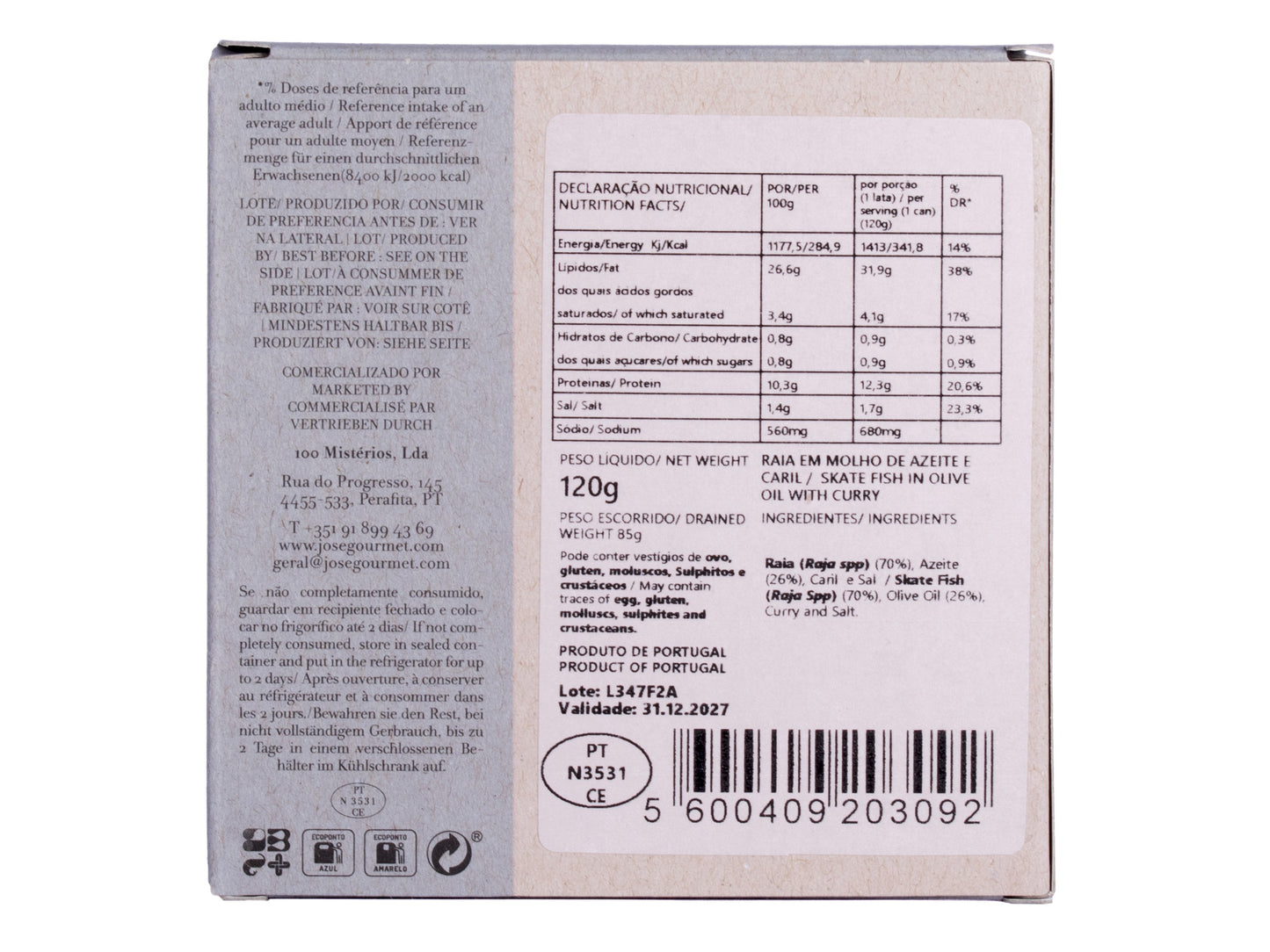 Raia em Azeite e Caril