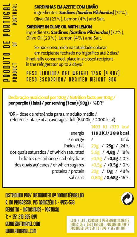 Sardinhas em Azeite e Limão