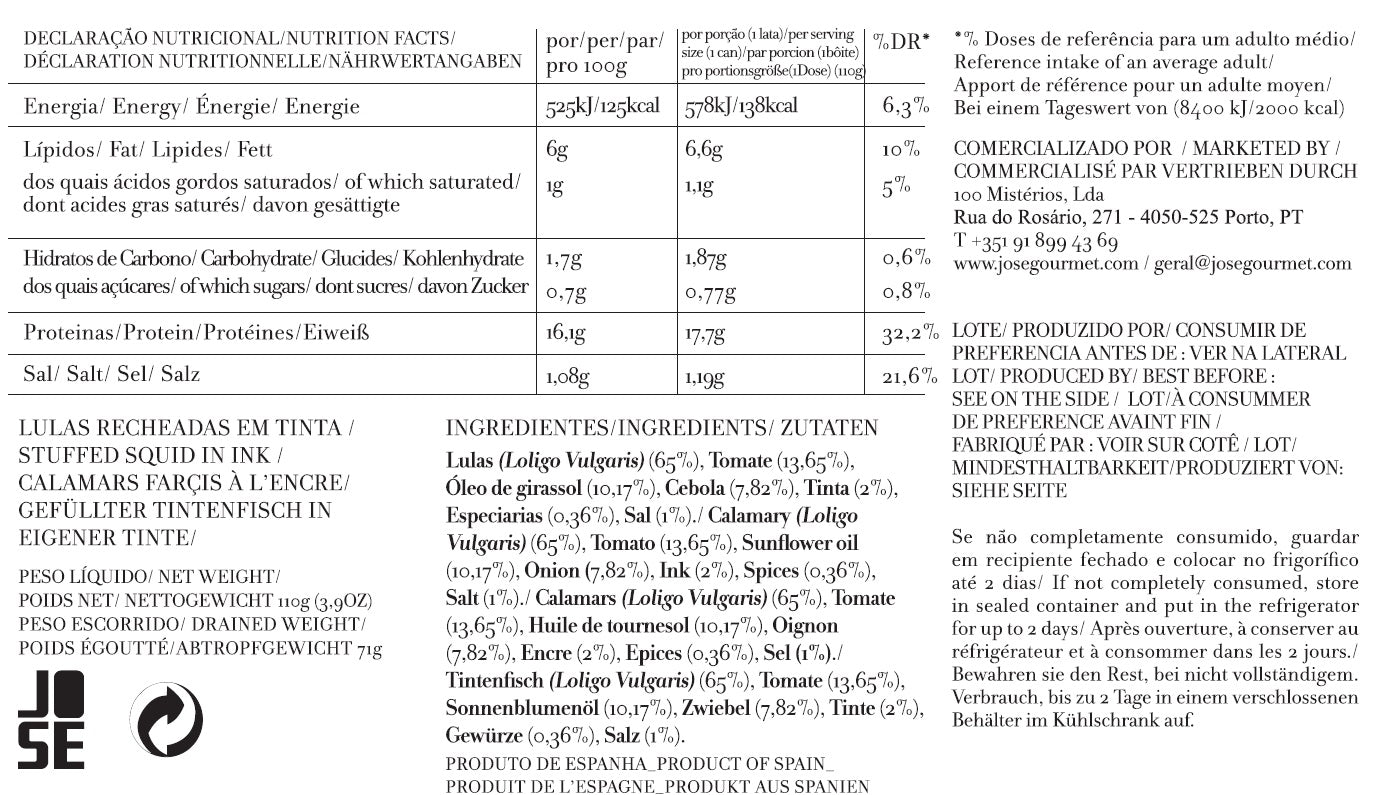 Lulas Recheadas em Tinta
