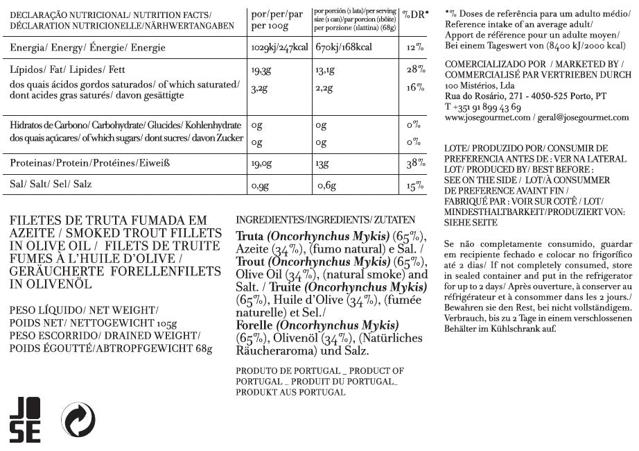 Filetes de Truta Fumados em Azeite